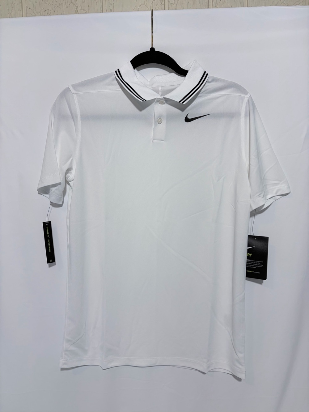 NWT Boys Nike Dri-Fit White Polo Shirt Size XL